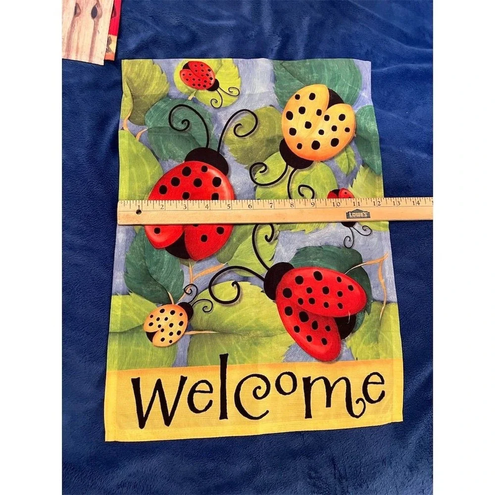 Briarwood Lane Garden Flag Set ‎ of 4 Weather Resistant Whimsical birds ladybugs